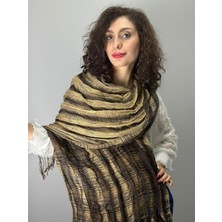 Tasarım Yumuşak Çizgili Kadın Fular Şal 180X65 cm