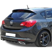 OMGarage Opel Astra J Hb Sport Piona Black Difüzör + Krom Egzos Ucu 2012- 2015 Abs Plastik