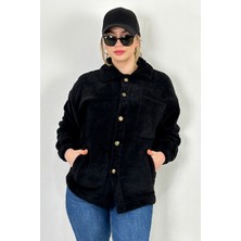 Lost Wintage Hırka Bay/bayan  Pamukluvwelsoft Peluş Düğmeli Çift Cepli Oversıze Ceket