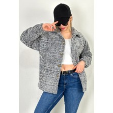Lost Wintage Hırka Bay/bayan  Pamukluvwelsoft Peluş Düğmeli Çift Cepli Oversıze Ceket