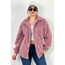 Lost Wintage Hırka Bay/bayan  Pamukluvwelsoft Peluş Düğmeli Çift Cepli Oversıze Ceket