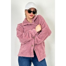 Lost Wintage Hırka Bay/bayan  Pamukluvwelsoft Peluş Düğmeli Çift Cepli Oversıze Ceket