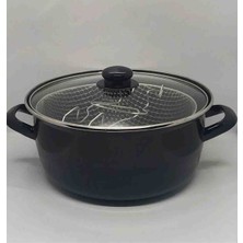 Ebruli Emaye 26 cm Büyük Boy 5 l Kızartma, Fritoz Tencere