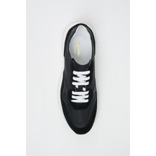 Alessano  Deri Siyah Soft Süet Eva Hazır Taban Sneaker