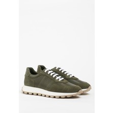 Barselona Hakiki Deri Haki Süet Soft Eva Hazır Taban Sneaker
