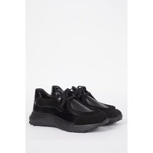 Galliano Shoes Lucca  Deri Siyah Süet Siyah Antik Eva Hazır Taban Sneaker