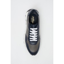 Barselona Hakiki Deri Laci Gri Soft Eva Hazır Taban Sneaker