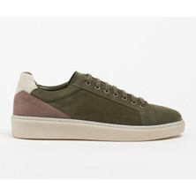 Portofino Hakiki Deri Haki Taupe Süet Kauçuk Taban Sneaker