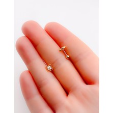 Trinos Cerrahi Çelik Piercing Marka Model Mini Yonca Kıkırdak Helix Tragus Piercing (1ADET)