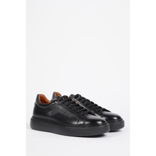 Galliano Shoes Lizbon  Deri Siyah Antik Eva Hazır Taban Sneaker