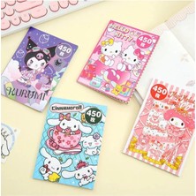 Kuromi My Melodi Cinnamoroll Hello Kıtty Sticker Defter 450 Adet Sticker (1 Adet)