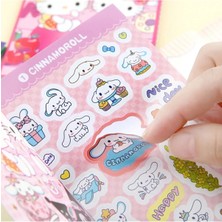 Kuromi My Melodi Cinnamoroll Hello Kıtty Sticker Defter 450 Adet Sticker (1 Adet)