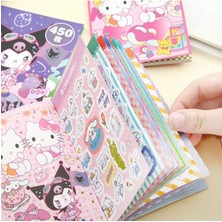 Kuromi My Melodi Cinnamoroll Hello Kıtty Sticker Defter 450 Adet Sticker (1 Adet)