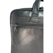 Huflex Hakiki Deri Siyah Laptop & Evrak Portföy Çantası (38 * 26 Cm)