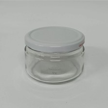 230 Cc. Reçel Kavanozu - Cam Kavanoz - Beyaz Kapaklı - 10 Lu Paket