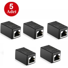 Gigabit RJ45 Birleştirici CAT8/CAT7/CAT6/CAT5E Ethernet Ağ Kablosu Genişletici Konektörü 5 Adet