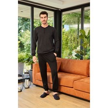 Aydoğan Erkek Geniş Kesim Uzun Kollu Iki Iplik Pamuklu Pijama Takımı Baklava Desenli