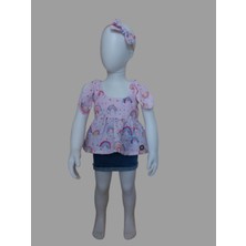 Müslin Kumaş Omuzdan Bağlamalı Kız Bebek Bluz Bandana Hediyelidir.