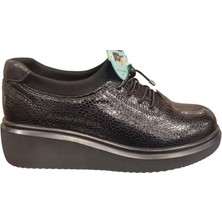 King Paolo KP-5146  Dolgu Taban Deri Kadın Ayakkabı