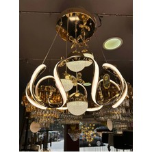 NZL Lighting 3 Renk ( Sarı Beyaz ve Gün Işığı ) Gold Lu x ury Ledli Oturma Odası Avize ve Salon Avize