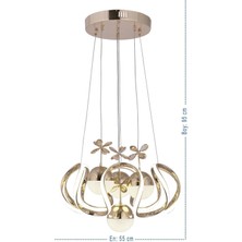 NZL Lighting 3 Renk ( Sarı Beyaz ve Gün Işığı ) Gold Lu x ury Ledli Oturma Odası Avize ve Salon Avize