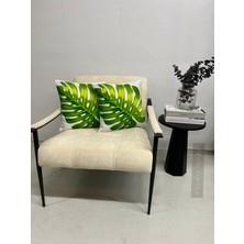 Palmia Home Yaprak Desenli Çift Taraflı Dekoratif 2'li Kırlent Kılıfı