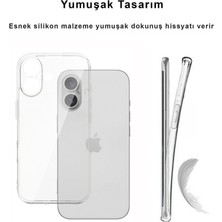 CepStok Apple iPhone 16 Kılıf Şeffaf Kamera Korumalı Esnek Yumuşak Silikon