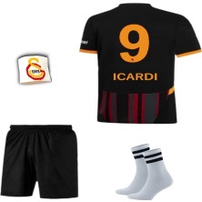 Galatasaray Forma 2024/2025 Sezon Icardi 9 Numara Siyah Yeni Sezon Çocuk Forması 4'lü Set