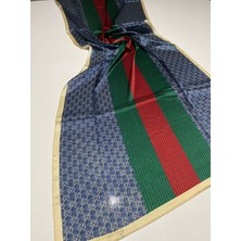 Gucci Küçük G Desen  Vual Ipek Şal Lacivert