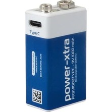 PX9V1000TYPC – 9V – 1000 Mah Şarjlı Pil – Type C