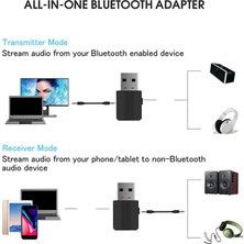 Sunshinee 5.0 Kablosuz Bluetooth Ses Alıcı Verici USB 2'si 1 Arada Eller Serbest Çağrı Müzik Ses Adaptörü Araba ve Tv Hoparlörleriyle Uyumlu (Yurt Dışından)