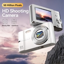 Sunshinee 2,4 Inç Retro Dijital Kamera 4K Hd Küçük Taşınabilir Cmos Mini Kamera 50MP 16X Zoom Video Kaydedici Kamera Yeşil (Yurt Dışından)