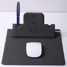 15W Kablosuz Şarj Mouse Pad Kalem Olmayan Kablosuz Şarj Cihazı Ofis ve Ev Için Çok Fonksiyonlu Mouse Pad (Yurt Dışından)