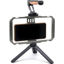 Sunshinee Akıllı Telefon Video Rig Tavşan Kafesi Film Yapımı Durumda El Telefonu Video Sabitleyici Kavrama Tripod Montaj Standı Çerçeve (Yurt Dışından)