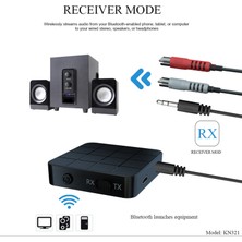 Bluetooth 5.0 Ses Alıcı Verici 3.5mm Aux Jack Rca USB Dongle Stereo Kablosuz Adaptör Mic ile Araba Tv Pc ile Uyumlu (Yurt Dışından)