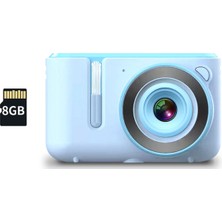 Yeni Çocuk Mini Kamera Çift Selfie Dijital Fotoğraf Kamera Hd 720 P Video USB Şarj Renkli Ekran Çocuklarla Uyumlu Hediye Mavi (Yurt Dışından)