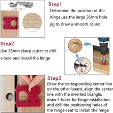 35MM Menteşe Jig Matkap Kılavuzu Setleri Kapı Menteşe Matkap Delik Kesici Gizli Menteşe Jig ile Bit Konumlandırıcı Mobilya Ahşap ile Uyumlu (Yurt Dışından)