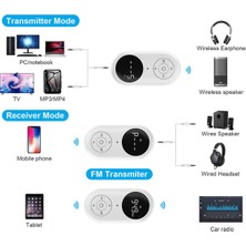 Sunshinee 3 In 1 Kablosuz Ses Adaptörü Bluetooth Alıcı Verici Mic ile 3.5 mm Aux Hıfı Stereo Müzik LED Ekran Araba Pc ile Uyumlu (Yurt Dışından)