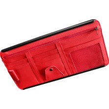 Araba Güneşlik Organizatör Depolama Tutucu Visor Klip Güneş Gözlüğü Tutucu Kart Bilet Saklama Çantası Kılıfı Araba Organizatör Kırmızı (Yurt Dışından)