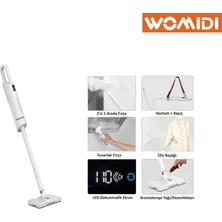 Womidi Bm1 Çok Fonksiyonlu 13 Parça Buharlı Dikey Paspas ve Temizleyici - Dijital Buharlı Temizlik Makinası
