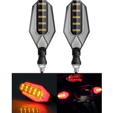 Sunshinee 1pair 30LEDS 12V Motosiklet Dönüş Sinyali Su Geçirmez Yanıp Sönen Ön Arka Göstergeler (Kırmızı) (Yurt Dışından)