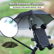 Sunshinee Cep Telefonu Şemsiye Motosiklet Standı Su Geçirmez Rüzgar Geçirmez Güneşi Önlemek Taşınabilir Mini Şemsiye Sürme Kamuflaj (Yurt Dışından)