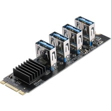 M.2 Nvme - 4 USB Pcıe Yükseltici Adaptörü, M2 M-Key - Pcıe 1x USB 3.0 Dönüştürücü Kartı W/soğutucu Madencilik ile Uyumlu (Yurt Dışından)