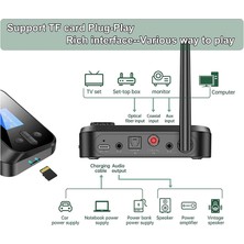 Sunshinee Bluetooth 5.1 Ses Verici Alıcı Rca 3.5mm Aux Stereo Kablosuz Adaptör, Pc Tv Kulaklıklarıyla Uyumlu (Yurt Dışından)