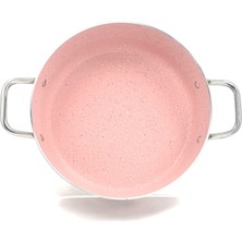 Granit 28 cm Karnıyarık Tencere Pembe