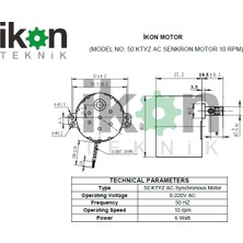 Ikon Ac Senkron Motor 50 Ktyz 10 Rpm 6W Kuluçka Çevirme Motoru, Viyol Motoru