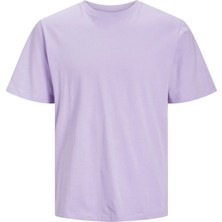 Jack & Jones JErkek Pamuklu Mavi Bisiklet Yaka Tişört 12156101