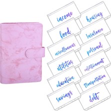 Hongliang Shop C  Pembe Mermer Tarzı A6 Gökkuşağı Yumuşak Pvc Defter Kapağı Planlayıcı Bütçe Cüzdanı Organizatör Kategoriler Fermuarlı Cüzdan Zarfları Için Fatura Planlayıcı (Yurt Dışından)