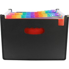 Hongliang Shop  Hemming Renkli 24 Katmanlı Taşınabilir Organ Çantası Esnek Klasör A4 Depolama Çantası Mini Dosya Klasörü Öğrenci Sınav Kağıdı Rafı (Yurt Dışından)