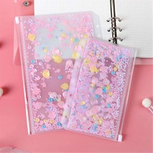 Hongliang Shop  A5-Pembe Tarzı Sevimli Dosya Kılıfı Kawaii Öğrenci Kızlar Süsleme Sequ Delikler Iç Cebi Için Dosya Planlayıcı Ajandası Defter Not Defteri A5A6 (Yurt Dışından)